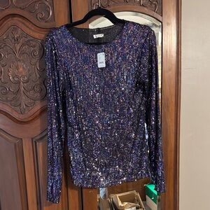 Free People Iridescent Sequin Blouse